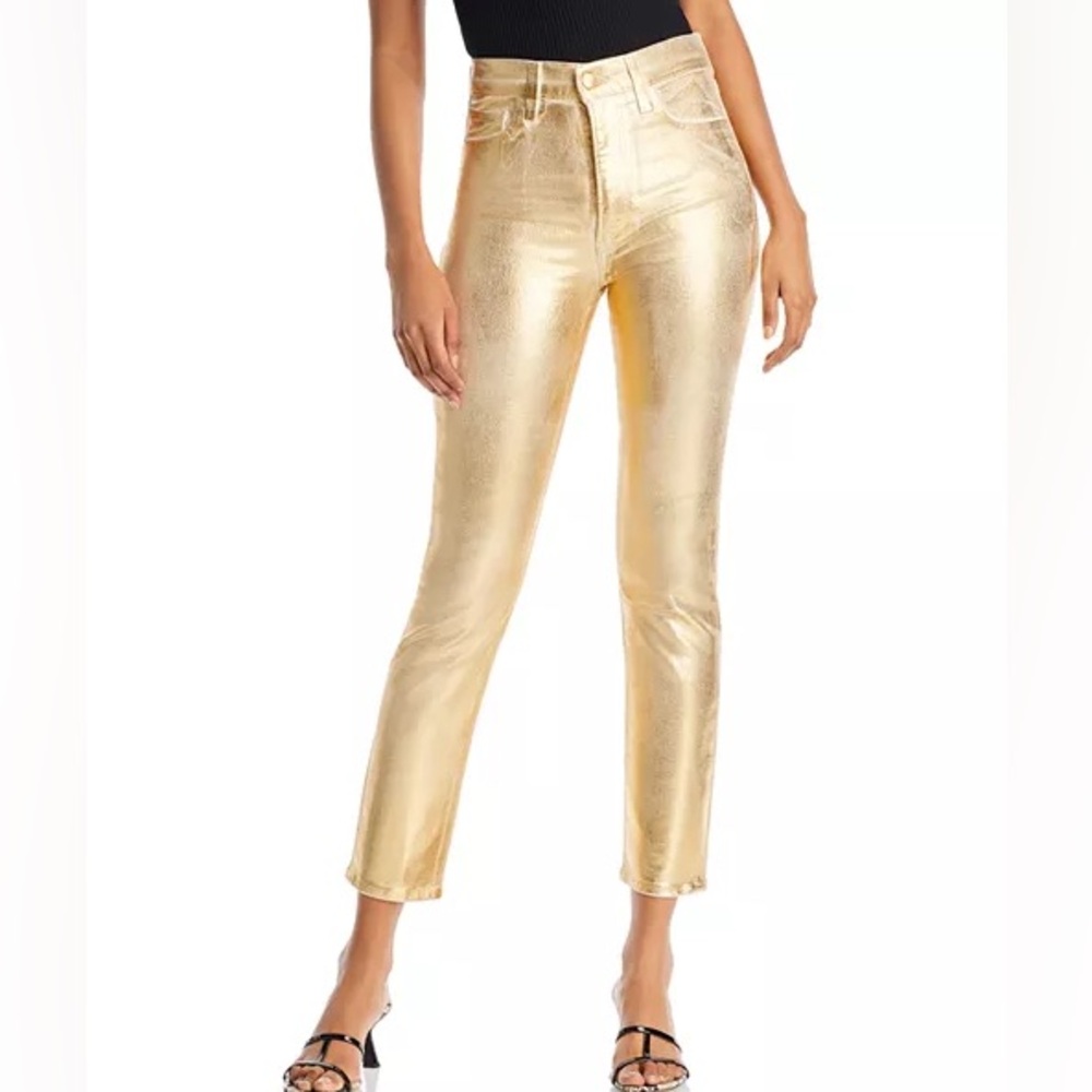 Joe's Jeans Metallic Gold Ankle Crop Jeans